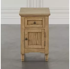 Brentwood Cascade Oak End Table with USB Charging