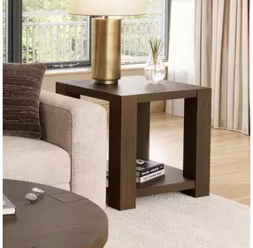 Brownstone Chocolate Brown Square End Table