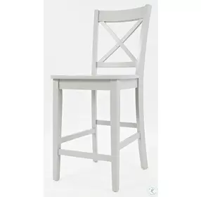 Simplicity Dove Grey Cross Back Counter Height Stool Set of 2