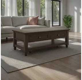 Brentwood Arbor Oak Rectangular Cocktail Table with 2 Drawers