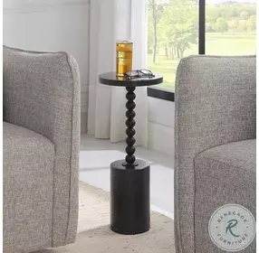 Lindon Black Marble Drink Table
