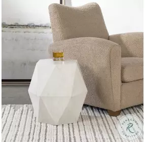 Volker White Geometric Accent Table