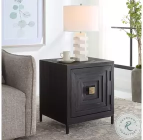 Aiken Dark Ebony Geometric Cabinet