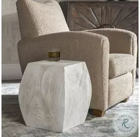 Grove Ivory Wooden Accent Stool