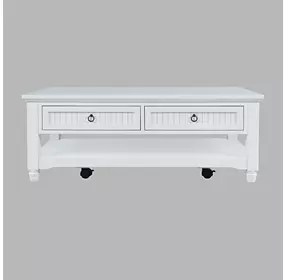 Westport White Rectangular Occasional Table Set with Storage
