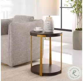 Granville Rich Coffee And Antique Gold Side Table