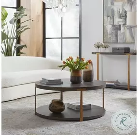 Palisade Rich Coffee And Antique Gold Cocktail Table