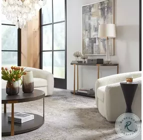 Palisade Rich Coffee And Antique Gold Console Table