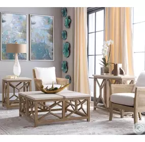 Catali neutral Ivory and Warm Oatmeal Cocktail Table