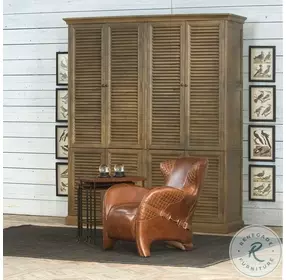 Croc Brown Leather Nesting Tables Set Of 3