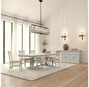 Hampton White 96" Extendable Rectangular Dining Table