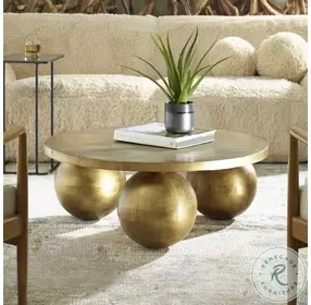 Triplet Antique Brass Cocktail Table