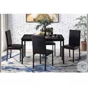 Tempe Black Marble Top Dining Table