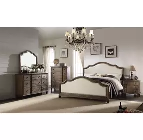 Baudouin Weathered Oak Arched Dresser Mirror