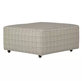 McPherson Buff and Winter Upholstered Square Cocktail Ottoman with Caster
