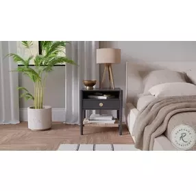 Cleo Charcoal Gray 1 Drawer Nightstand