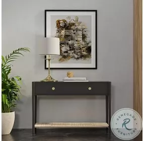 Cleo Charcoal Gray Console Table