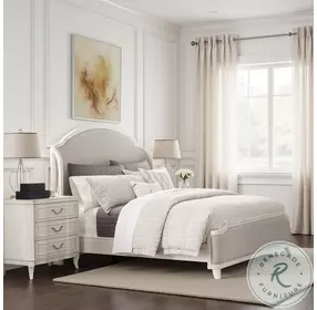 Solace Maris Eggshell Queen Upholstered Shelter Bed