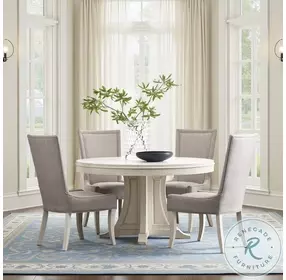 Solace Cosette Eggshell Extendable Round Dining Table