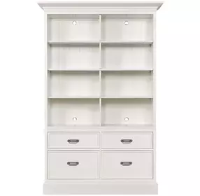 Structures White Double Storage Bookcase with 8 Shelves