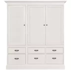 Structures White 81" Triple Storage Display with 6 Drawers
