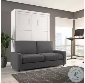 Pur White 78" Queen Sofa Murphy Bed
