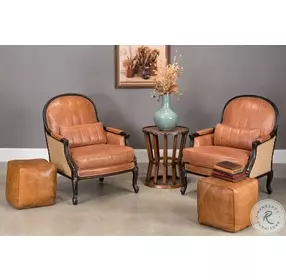 Sunday Afternoon Brown Leather Decorative Cube