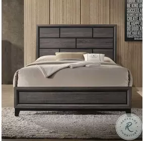 Valdemar Weathered Gray King Panel Bed