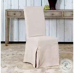 Draped Beige Side Chair Set of 2