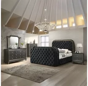 Kaitlyn Metallic Gray Arched Dresser Mirror with LED