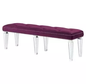 Varian Burgundy Upholstered Dining Bench with Nailhead Trim