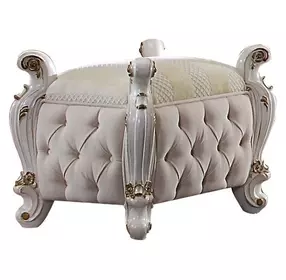 Picardy Antique Pearl Upholstered Vanity Stool