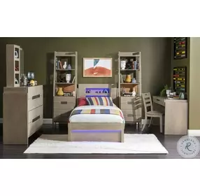 District Weathered Oak Bookcase