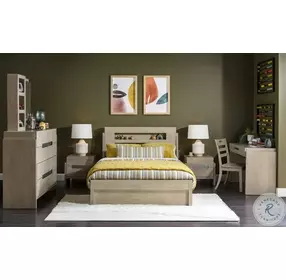 District Weathered Oak Full Panel Bed