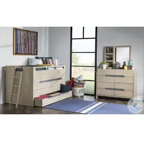 District Weathered Oak Twin Captains Bed