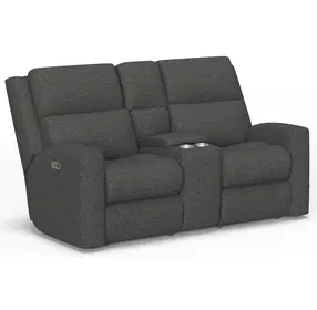 Score Midnight 74" Zero Gravity Power Reclining Loveseat with Console and USB Charging