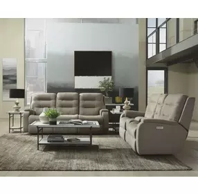 Arlo Gray 76" Power Reclining Loveseat with Console and USB Charging