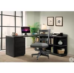 Perspectives Ebonized Acacia Mobile File Cabinet