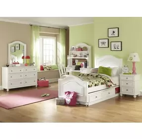 Madison Natural White Painted Arched Dresser Mirror