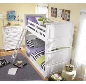 Madison Natural White Twin Over Twin Bunk Bed