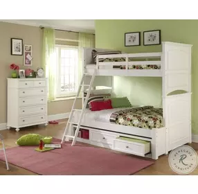 Madison Natural White Painted Twin Over Full Bunk Bed