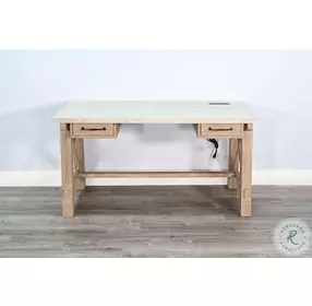 Autumn Echo Light Gray 58" Writing Desk with USB Port