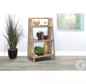 Willow Nest Natural Mahogany Wood 48" Folding Bookcase