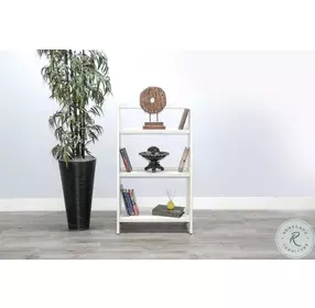 Ember Grace White Mahogany Wood 48" Folding Bookcase