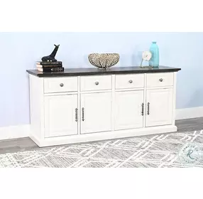Ember Grace White 4 Door Credenza