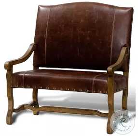 Italian Brown Leather Settee