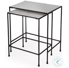 Carrera Black And Black And White Nesting Table
