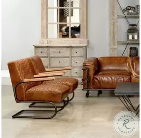 Beverly Hills Cuba Brown Leather Chair