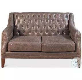 Brooks Brown Tufted 2 Seat Sofa