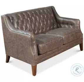 Brooks Brown Tufted 2 Seat Sofa